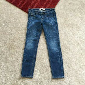 Hollister Juniors 1 Crop Capri Jeans Floral Sides